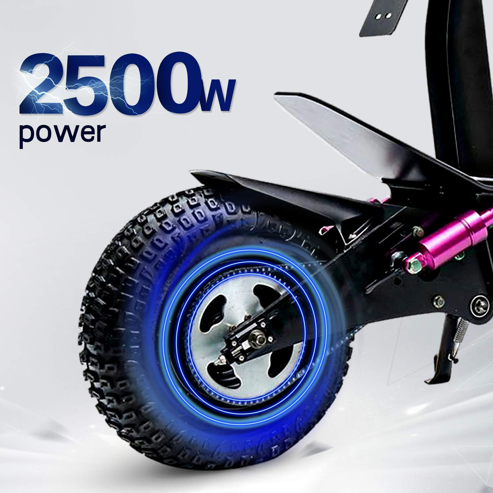 【Bicycle】Electric Fat Tire Scooter - Foldable 2500W Motor Adults Off Road Scooters - 48V20Ah Lithium Ion