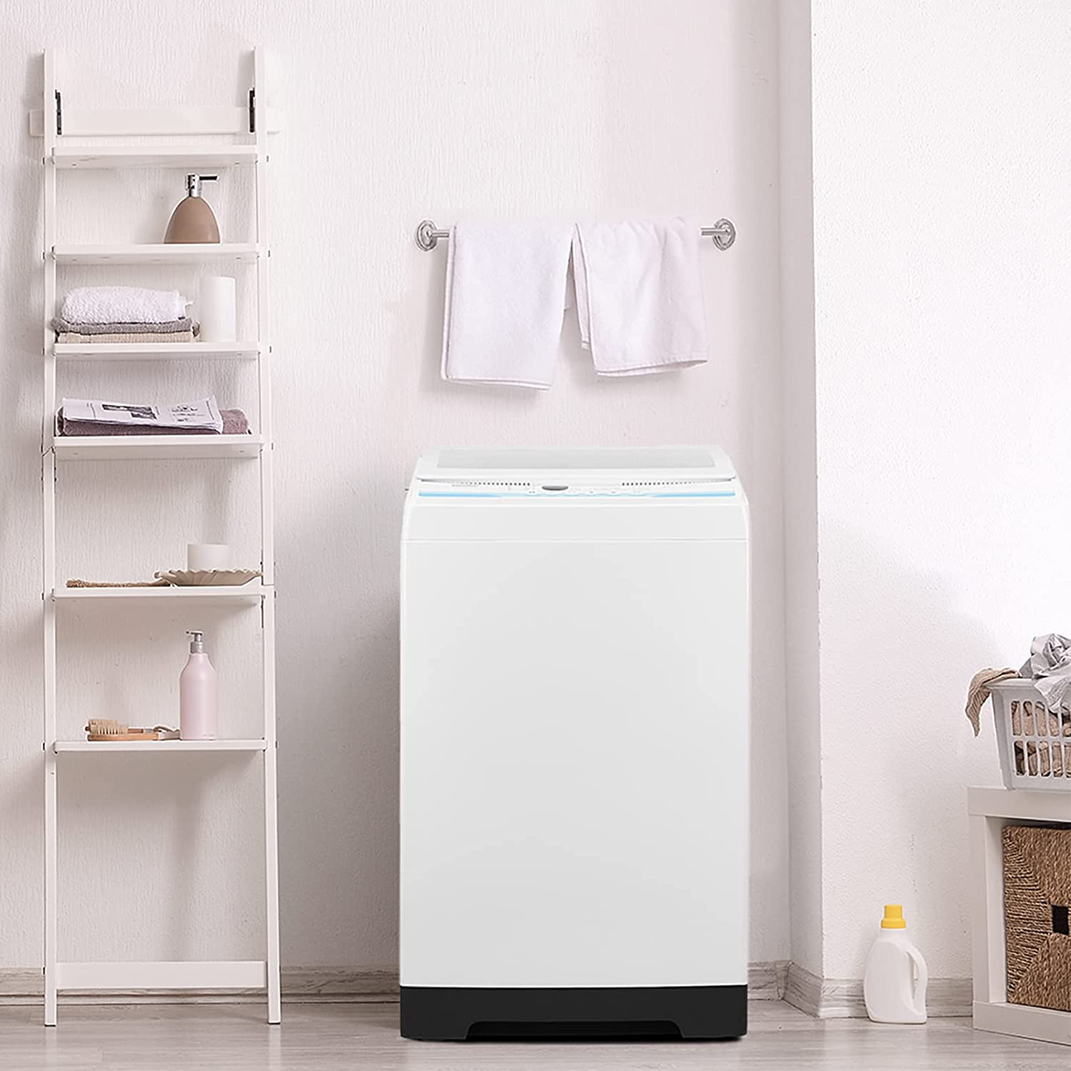 COMFEE’ 1.6 Cu.ft Portable Washing Machine, 11lbs Capacity Fully Automatic Compact Washer with Wheels, 6 Wash Programs Laundry Washer with Drain Pump, Ideal for Apartments, RV, Camping, Magnetic Gray
