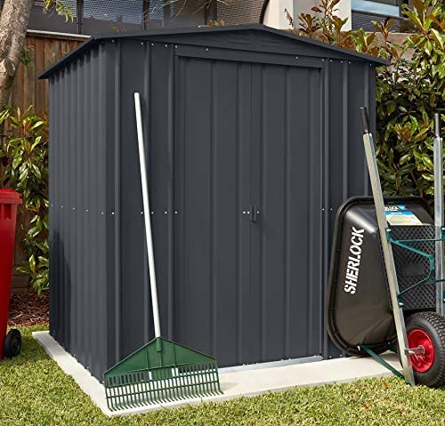 【Storage Shed】【BS】Anthracite Grey Metal Apex Roof Shed 6 x 5