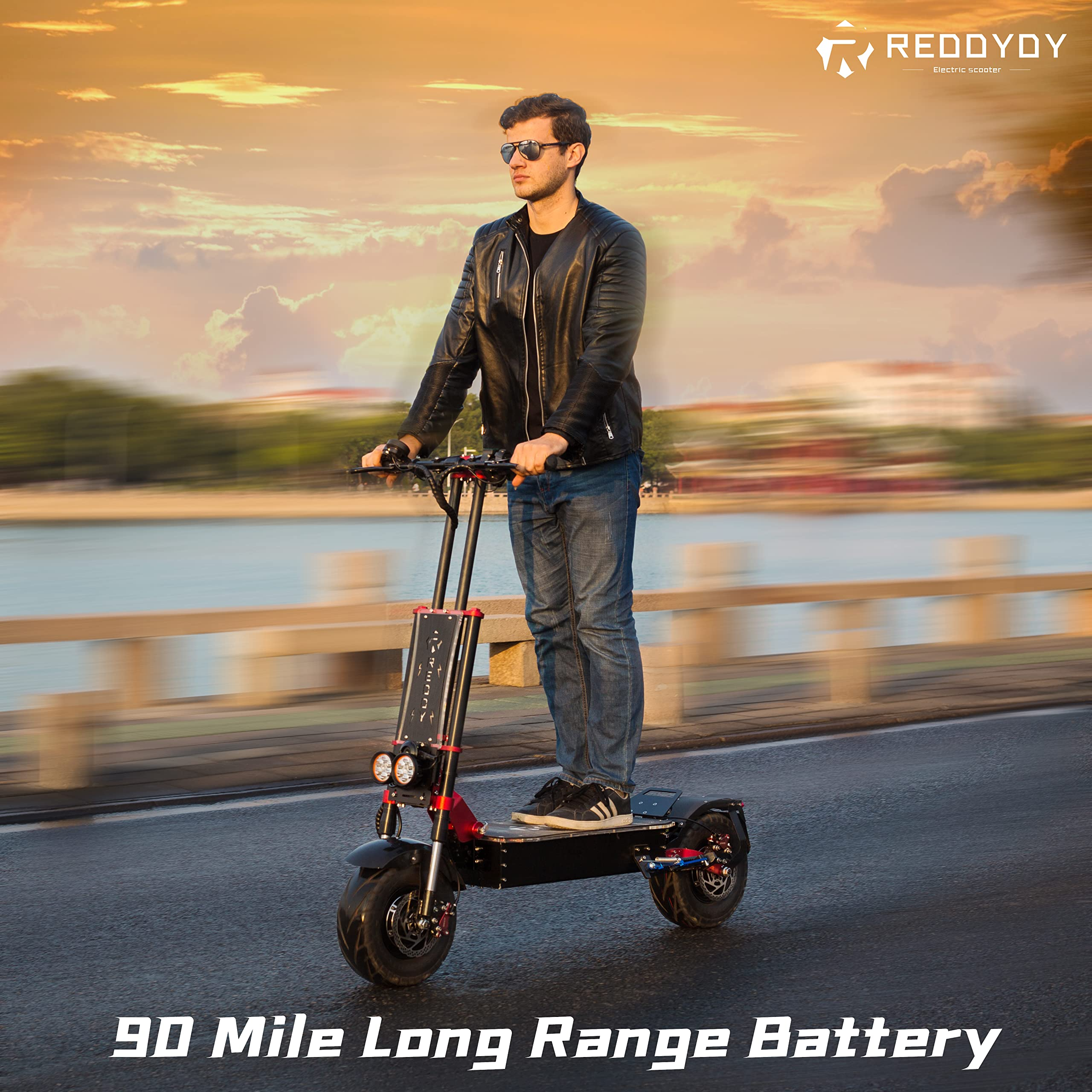 【Bicycle】Electric Scooter, Max Speed 60MPH, Total Power 8000W, 90 Mile Long Range Battery