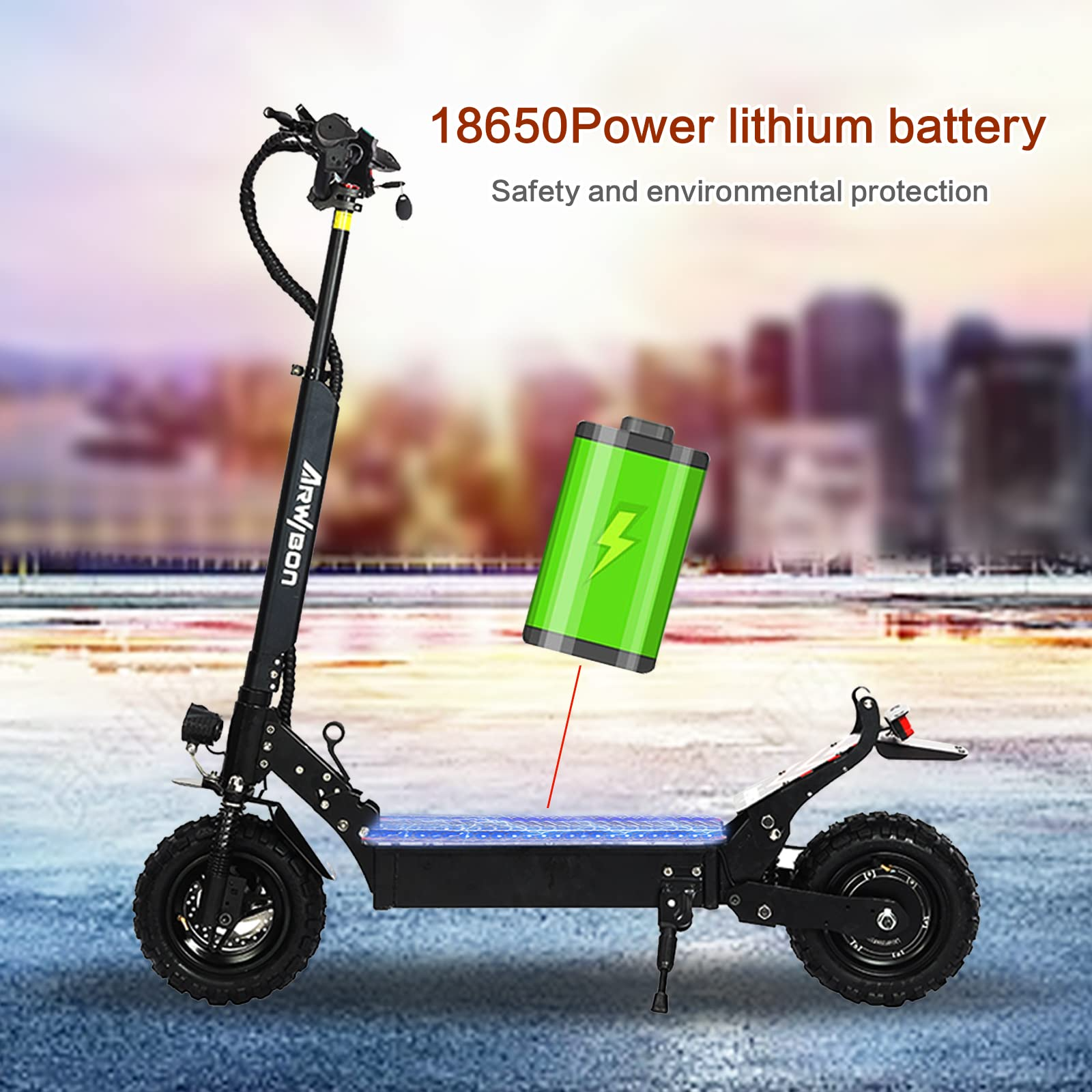 【Bicycle】Electric Kick Scooter for Adults - 2500W Motor, Up to 30 MPH & 20-30 Miles, 48V/16AH