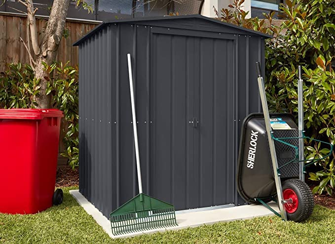 【Storage Shed】【BS】Anthracite Grey Metal Apex Roof Shed 6 x 5