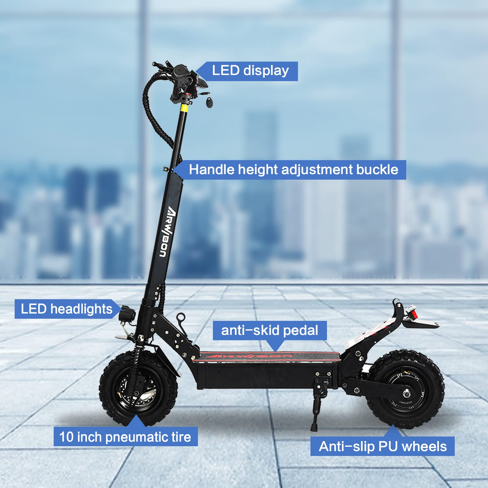 【Bicycle】Electric Kick Scooter for Adults - 2500W Motor, Up to 30 MPH & 20-30 Miles, 48V/16AH