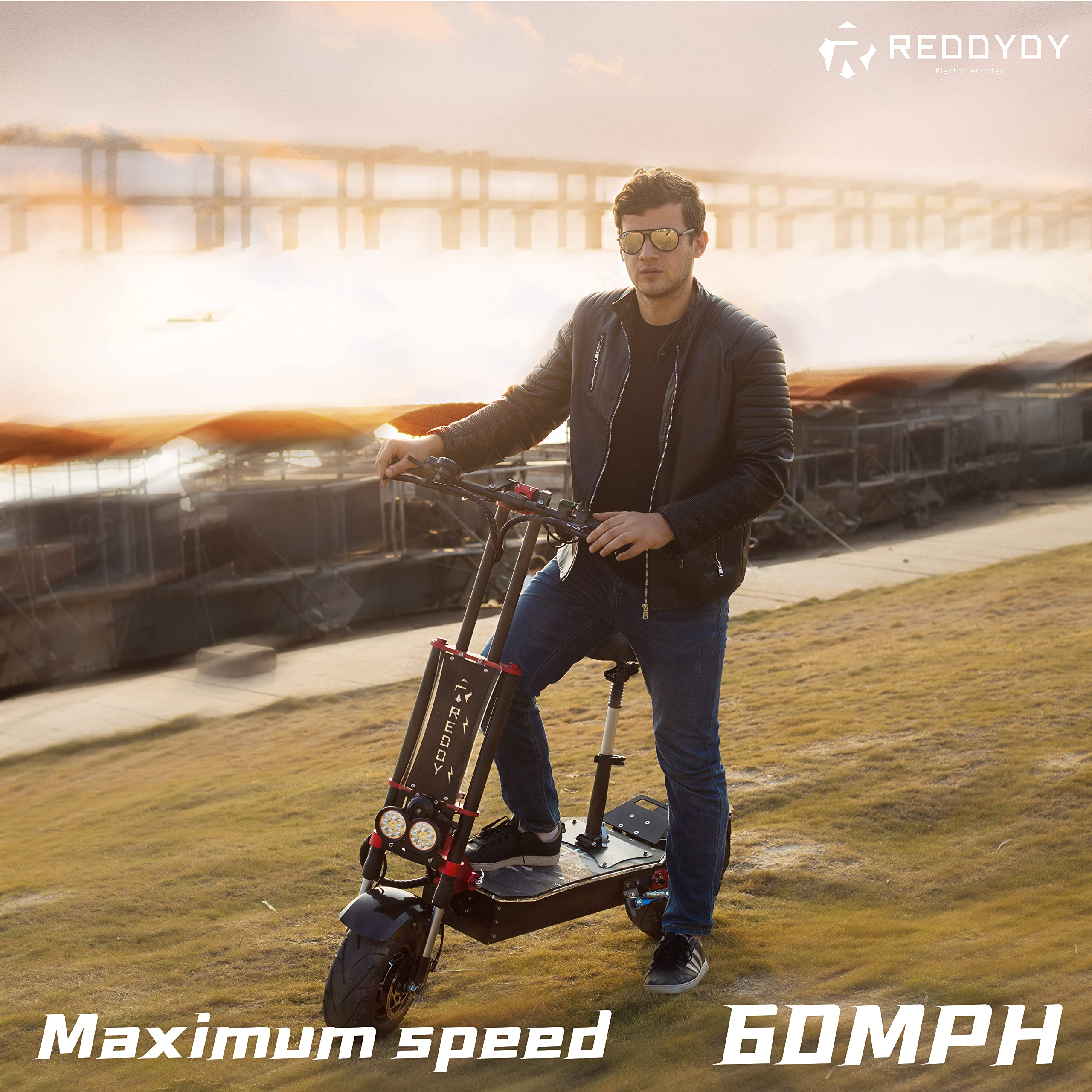 【Bicycle】Electric Scooter, Max Speed 60MPH, Total Power 8000W, 90 Mile Long Range Battery