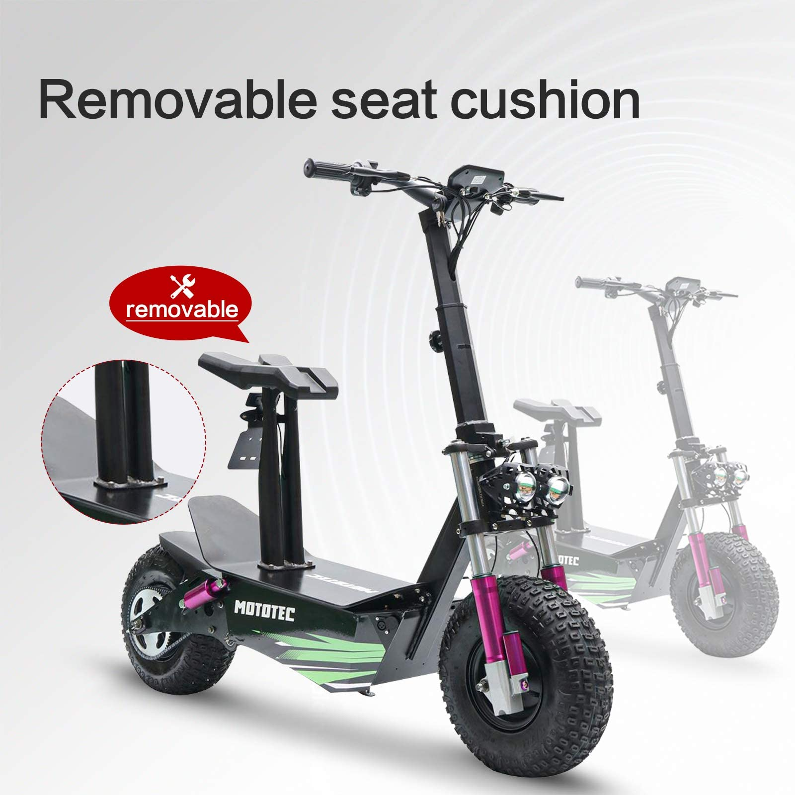 【Bicycle】Electric Fat Tire Scooter - Foldable 2500W Motor Adults Off Road Scooters - 48V20Ah Lithium Ion