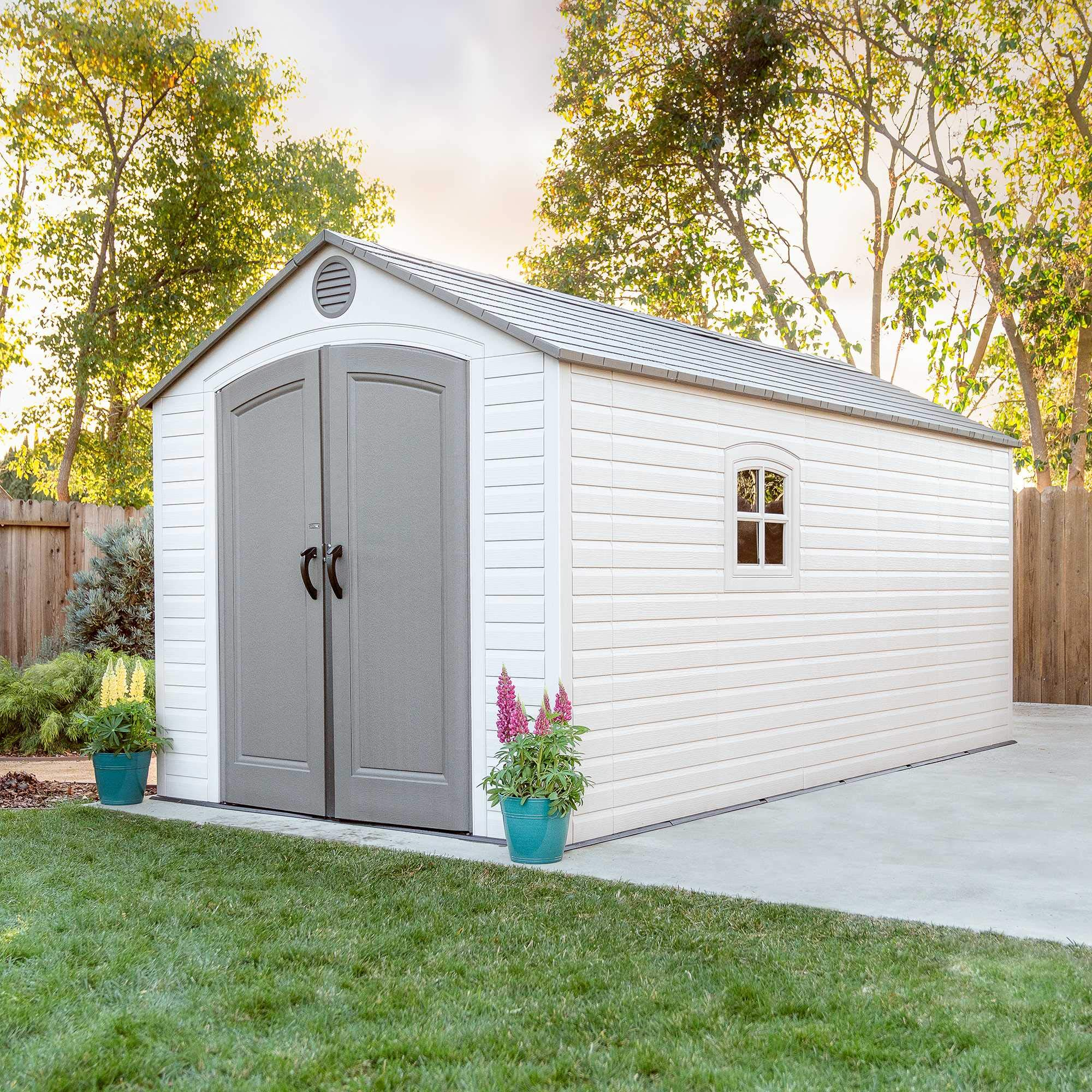 【Storage Shed】【BS】8 x 15 Ft. Outdoor Storage Shed, Desert Sand