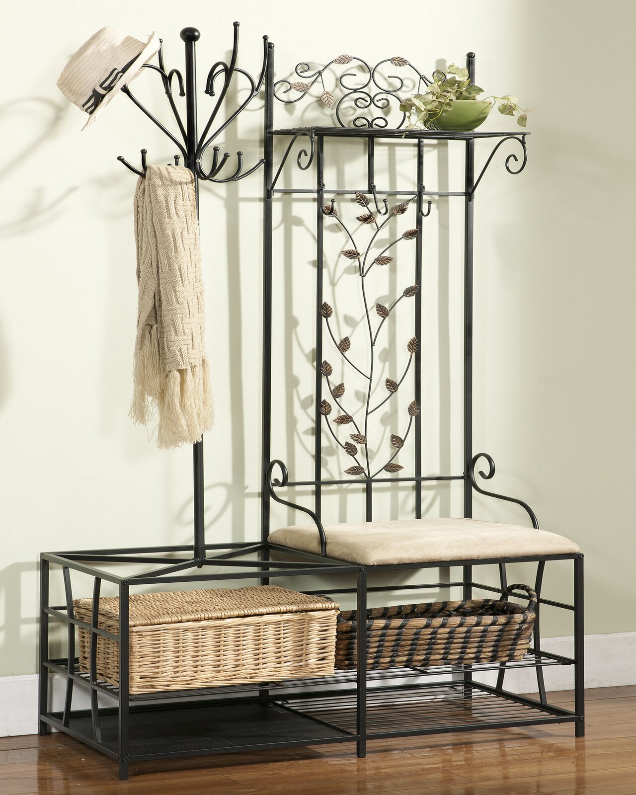 【Furniture】Clift 36.25'' Wide Hall Tree with Shoe Storage